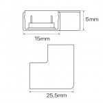 Conector unión ángulo V8 para tira LED 230V de 10mm